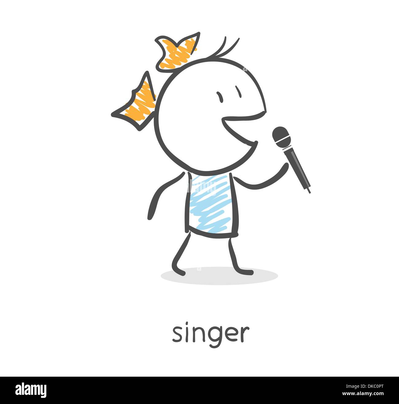 Cartoon girl singing into a microphone Stock Vector Image & Art - Alamy