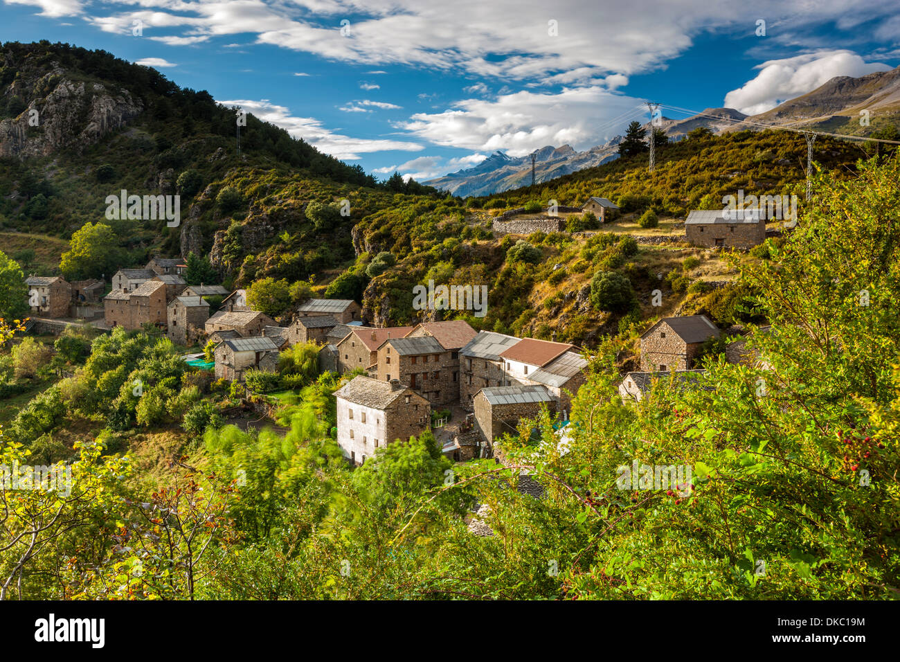 Tella village, National Park of Ordesa and Monte Perdido, Huesca, Spain, Europe. Stock Photo
