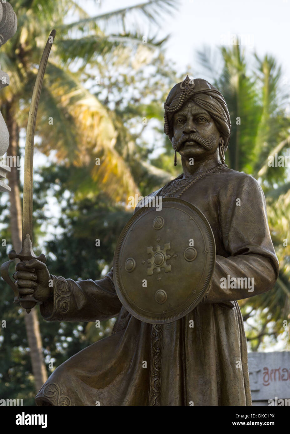 Close-up of statue of Kempe Gowda, founder of Bangalore. Stock Photo
