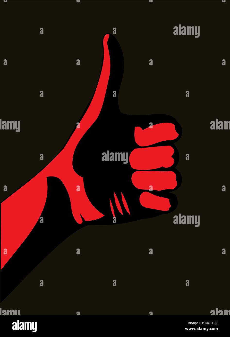 Thumb up. Red Stock Vector