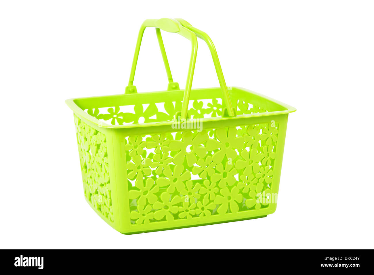 green shopping basket isolated on white background Stock Photo Alamy