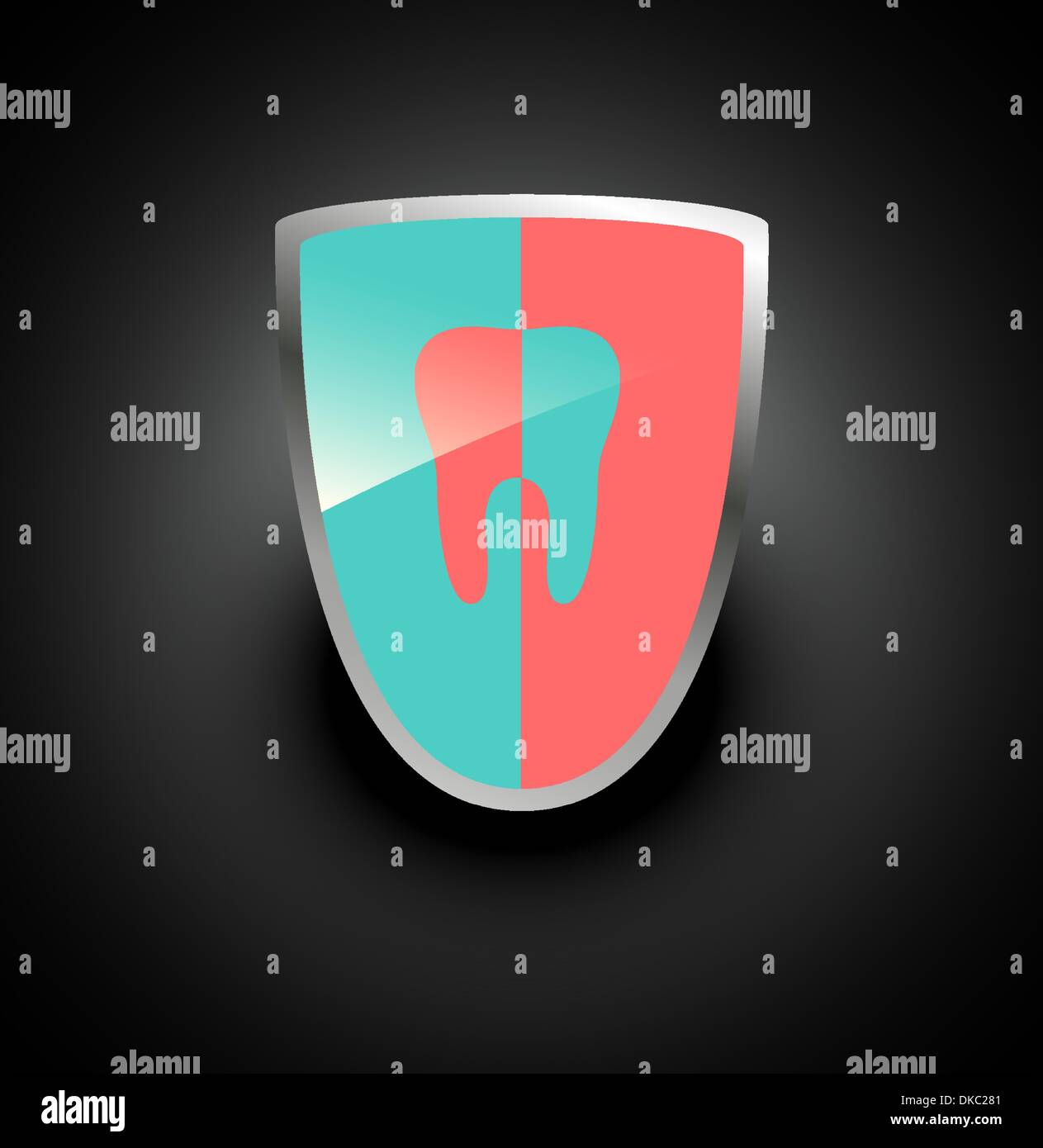 The shield with the image of the tooth Stock Vector Image & Art - Alamy
