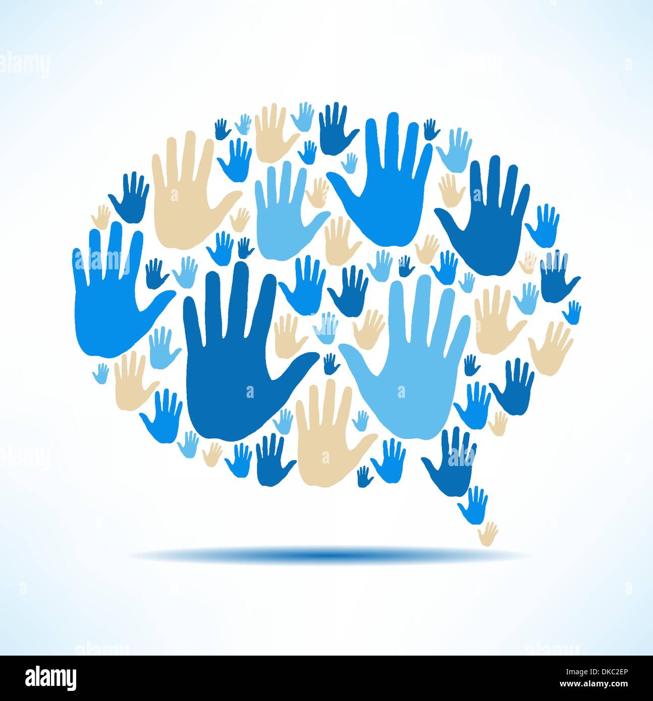 Speech bubble made ??out of hand. The concept of communication. Stock Vector