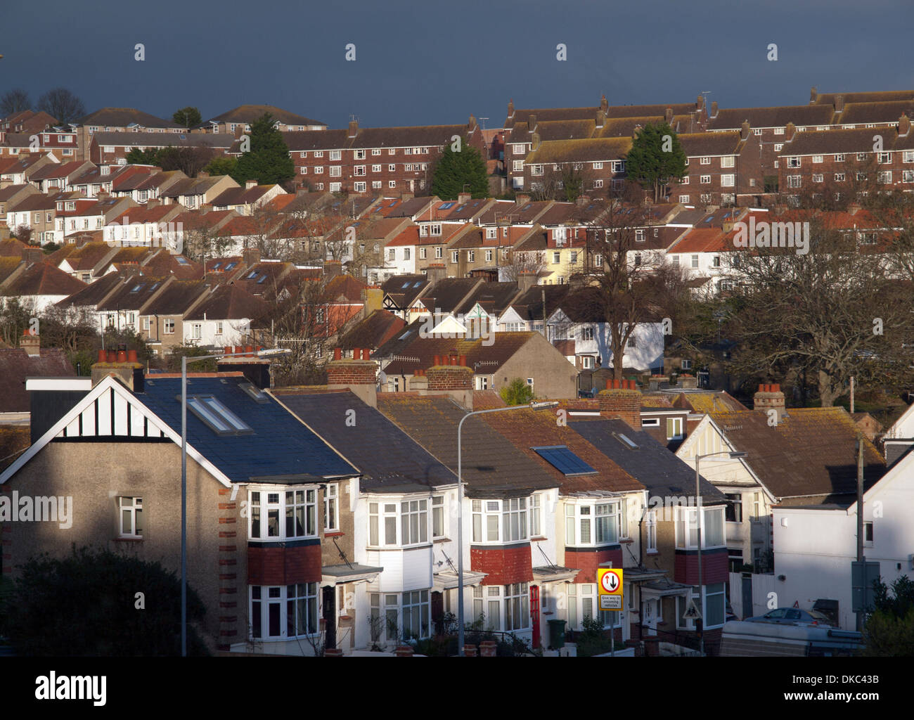The streets and houses of Hollingbury in Brighton,England Stock Photo