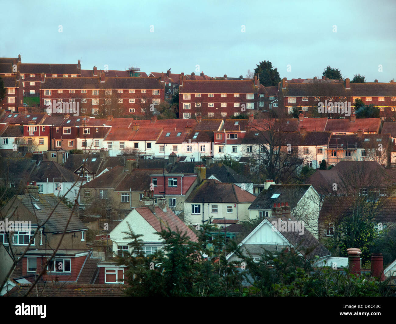 The streets and houses of Hollingbury in Brighton,England Stock Photo