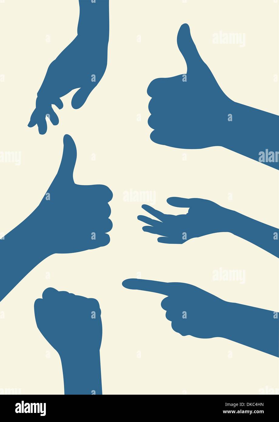 hands silhouettes Stock Vector