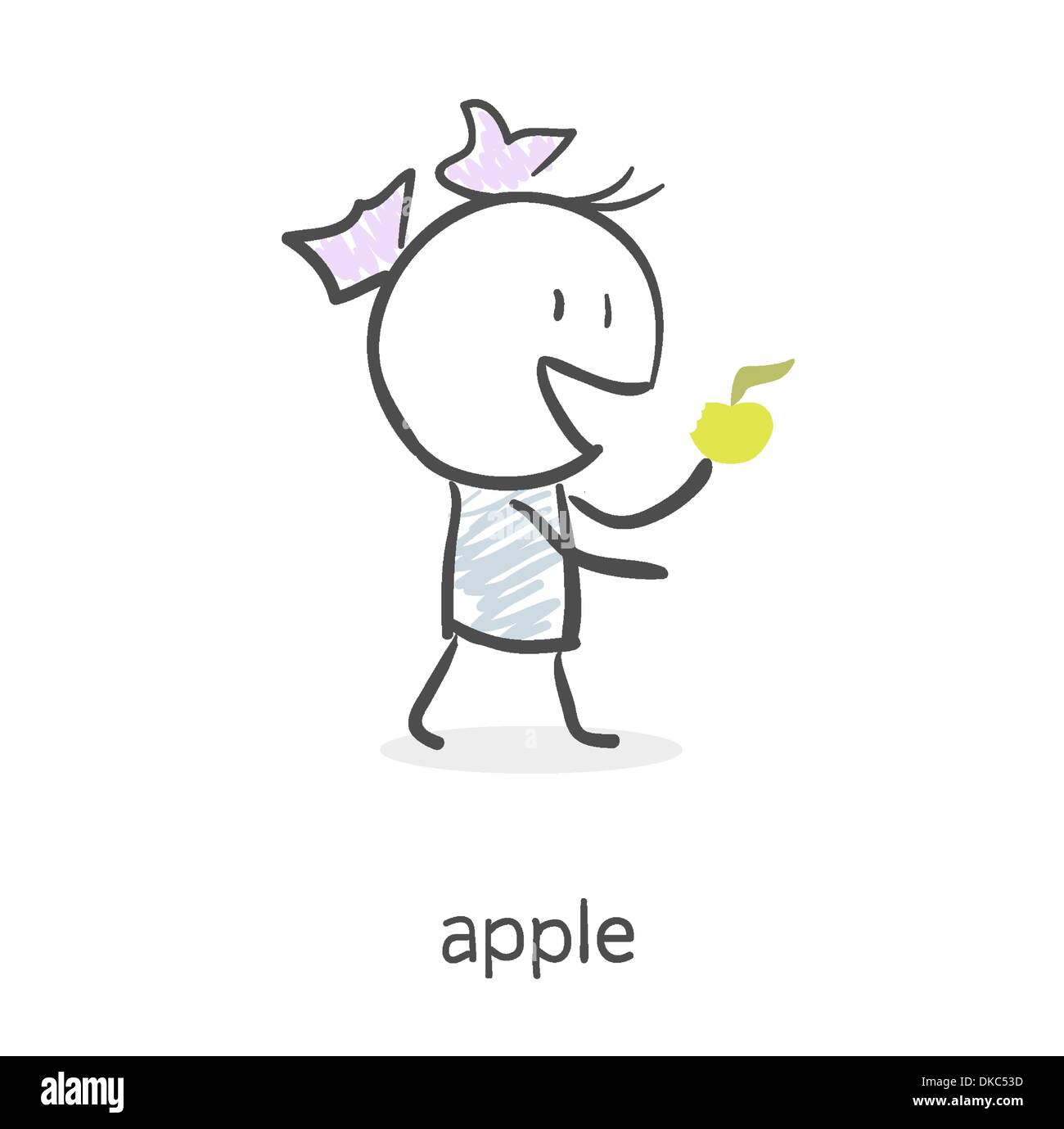 Girl cartoon fruit apple red hires stock photography and images Alamy