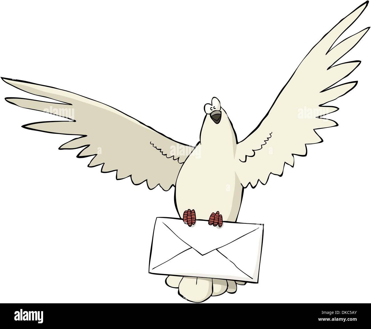 A pigeon with a letter vector illustration Stock Vector Image & Art Alamy