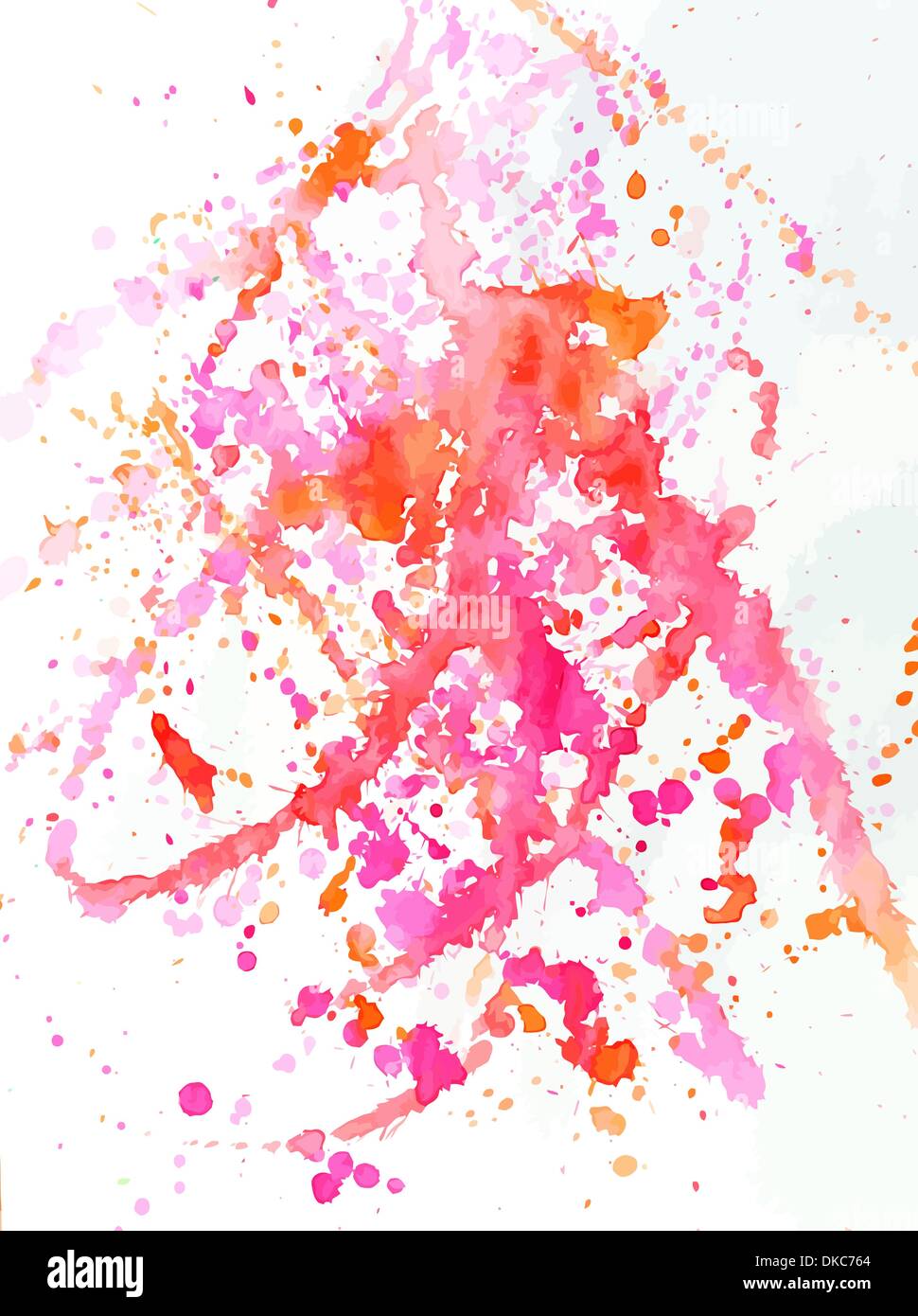 Splattered red watercolor stains on a white background Stock Vector
