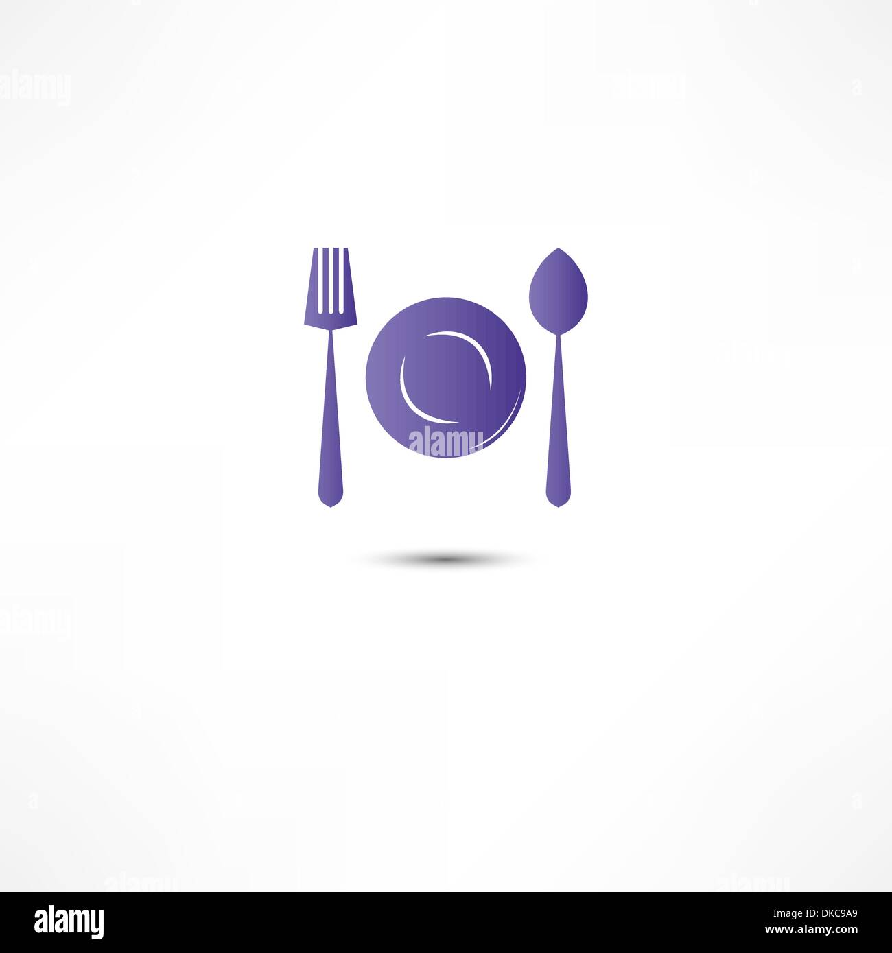 Fork And Spoon And Plate Icon Stock Vector