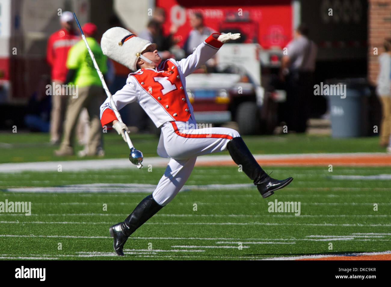 Oct. 15, 2011 Champaign, Illinois, U.S Illinois Fighting Illini drum major Brooke Atlas