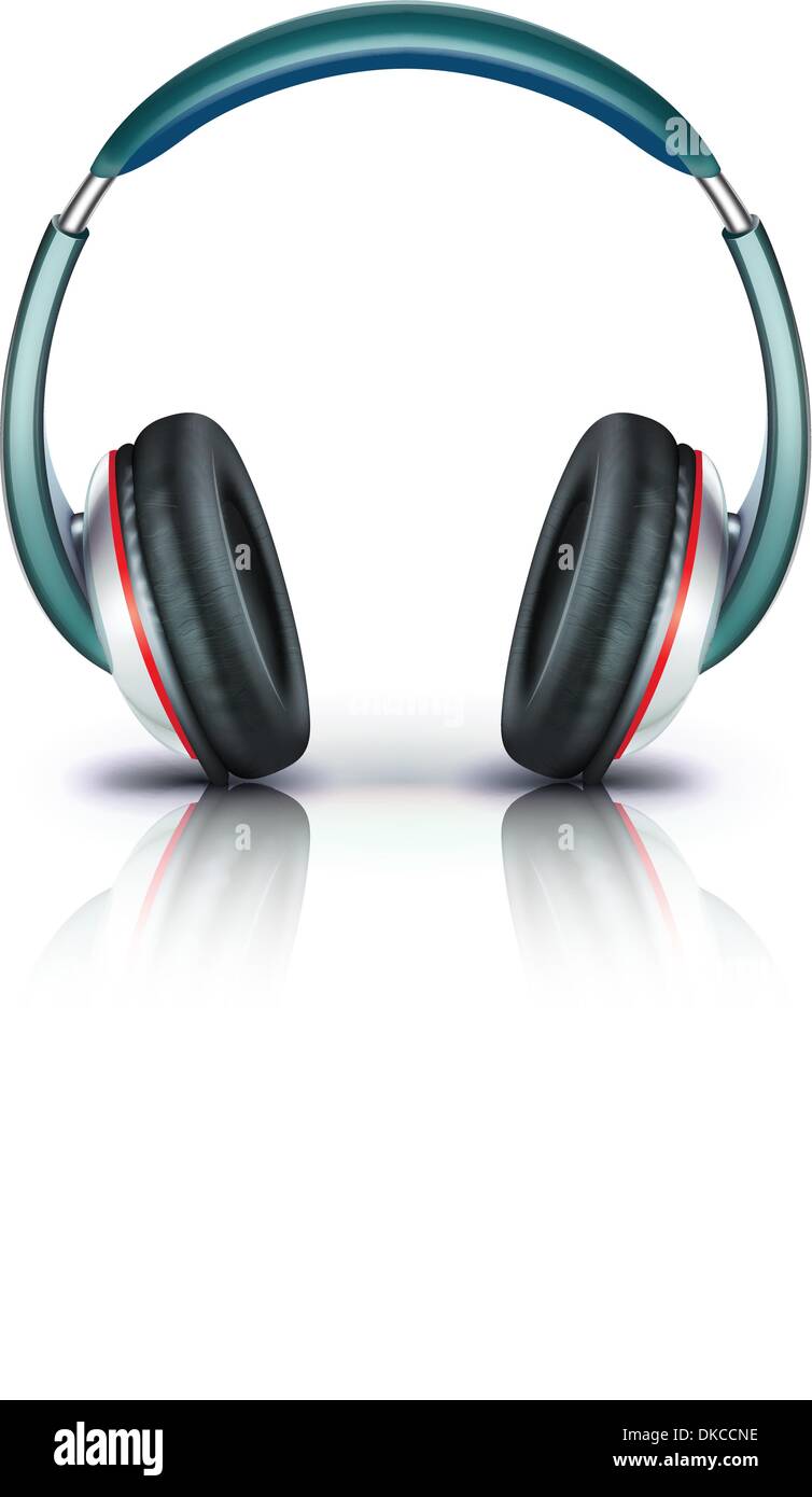 Vector illustration of cool headphones icon isolated on white ...