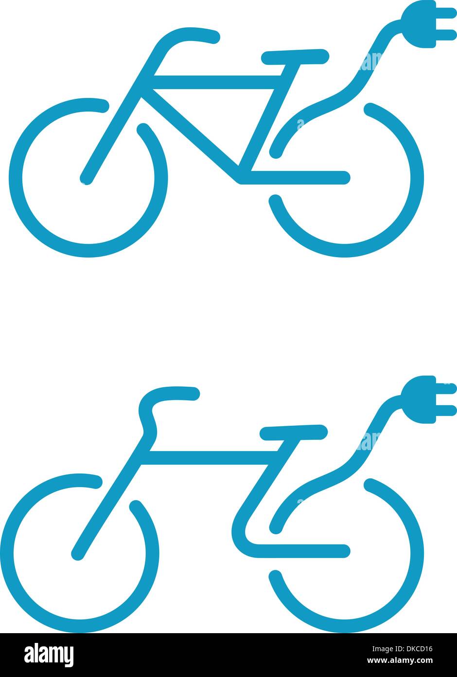 Vector illustration of Simple Electric bicycle icon Stock Vector