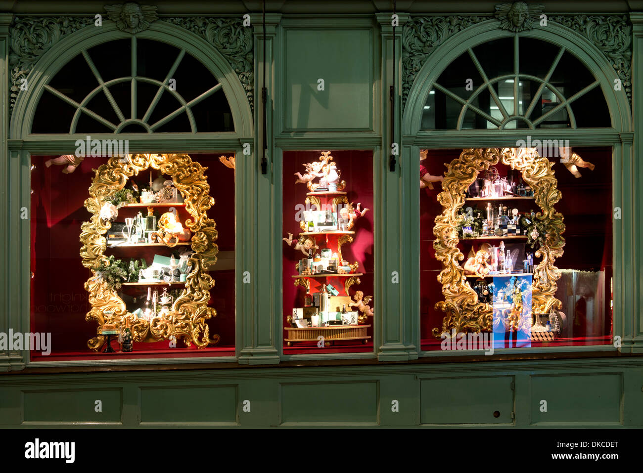 Shop windows at Fortnum and Mason Christmas decorations Stock Photo - Alamy