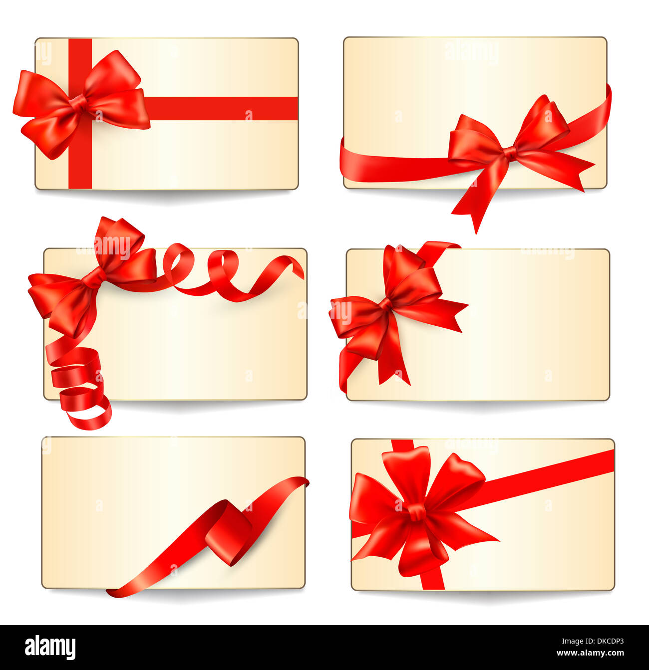 Big set of gift bows with ribbons. Vector illustration Stock Photo - Alamy