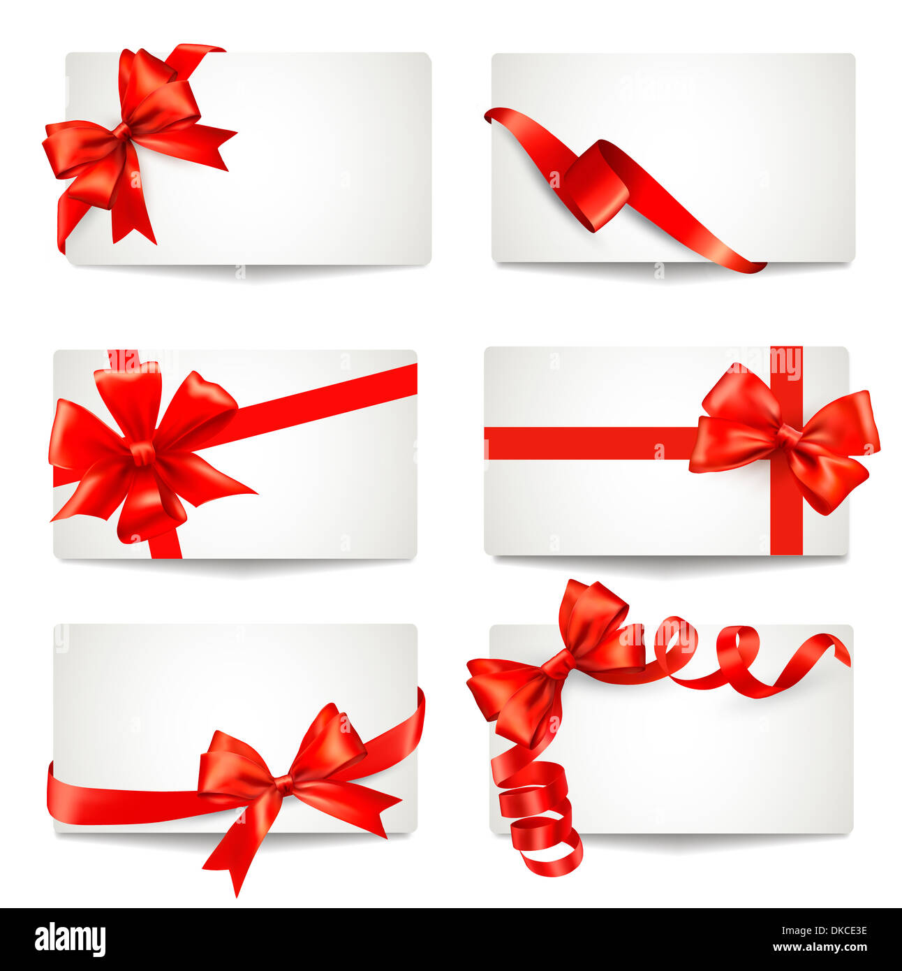 Big set of gift bows with ribbons. Vector illustration Stock Photo - Alamy