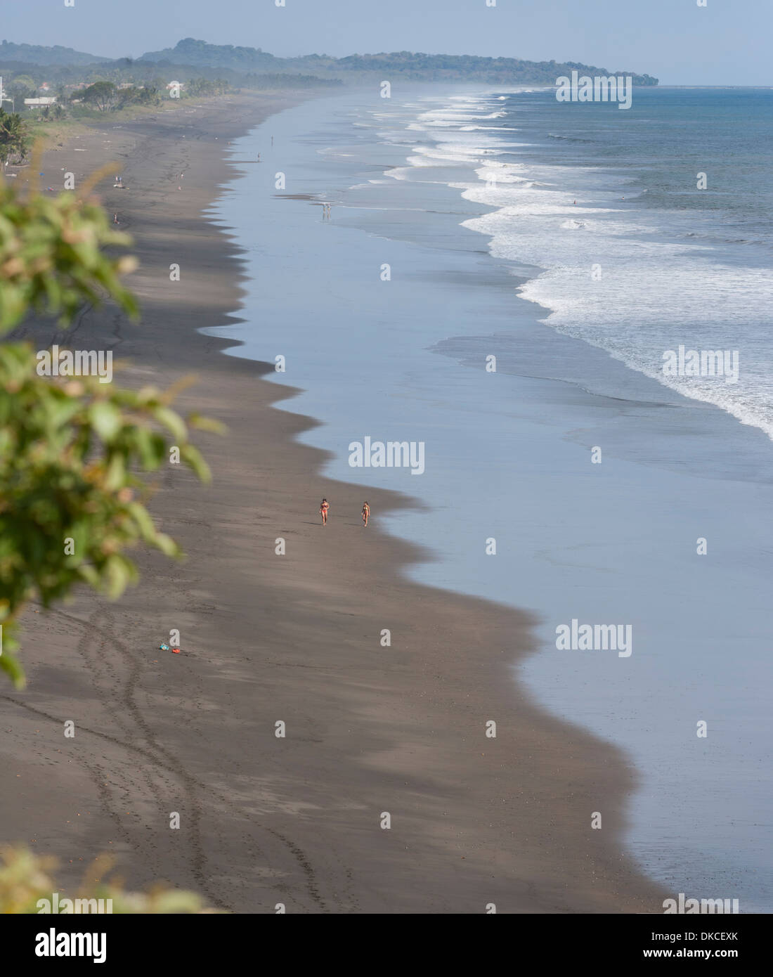 A long beach on Costa Rica's Pacific coast named Playa Hermosa. Stock Photo