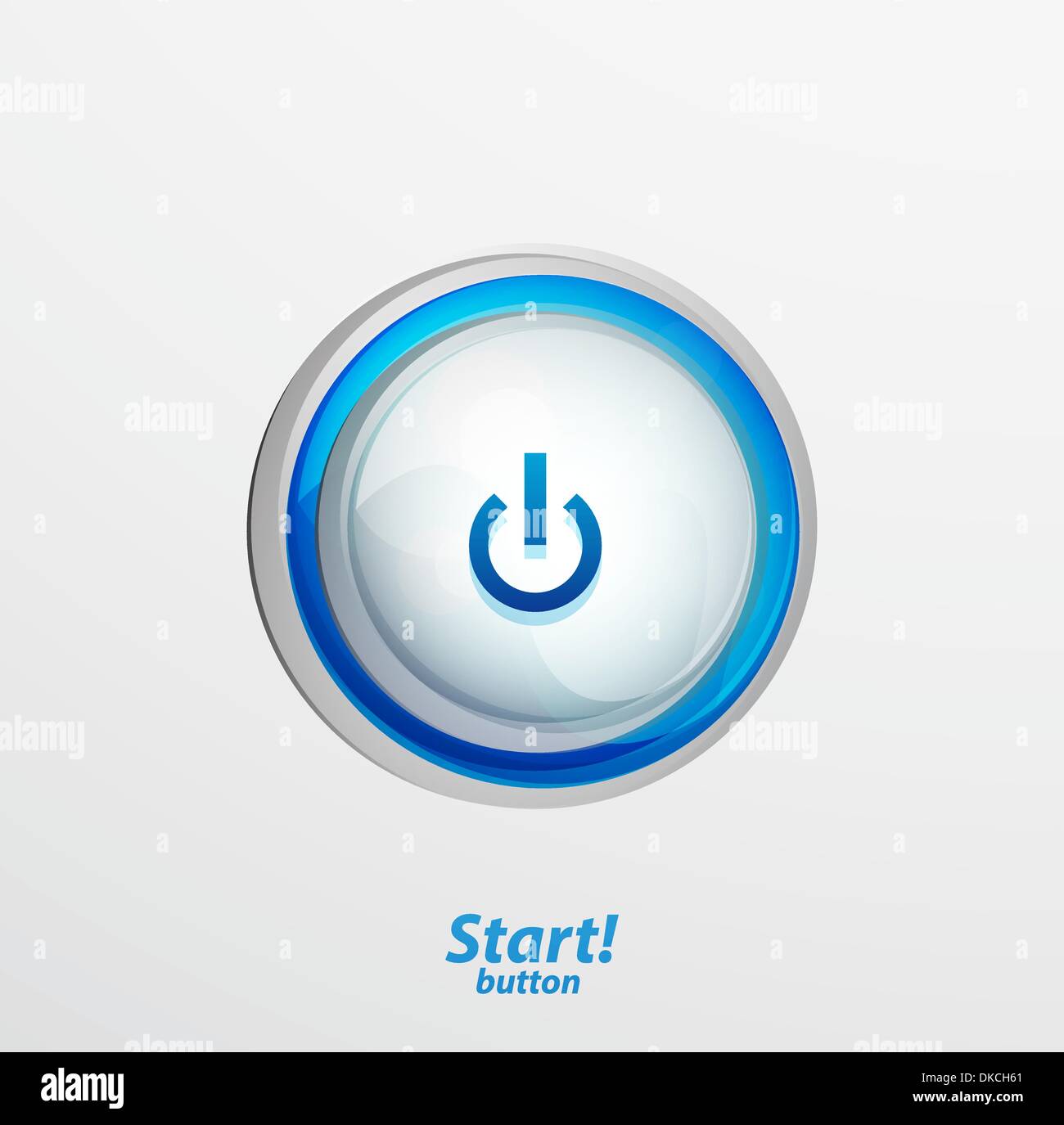 Glossy Power | start button. Vector icon Stock Vector