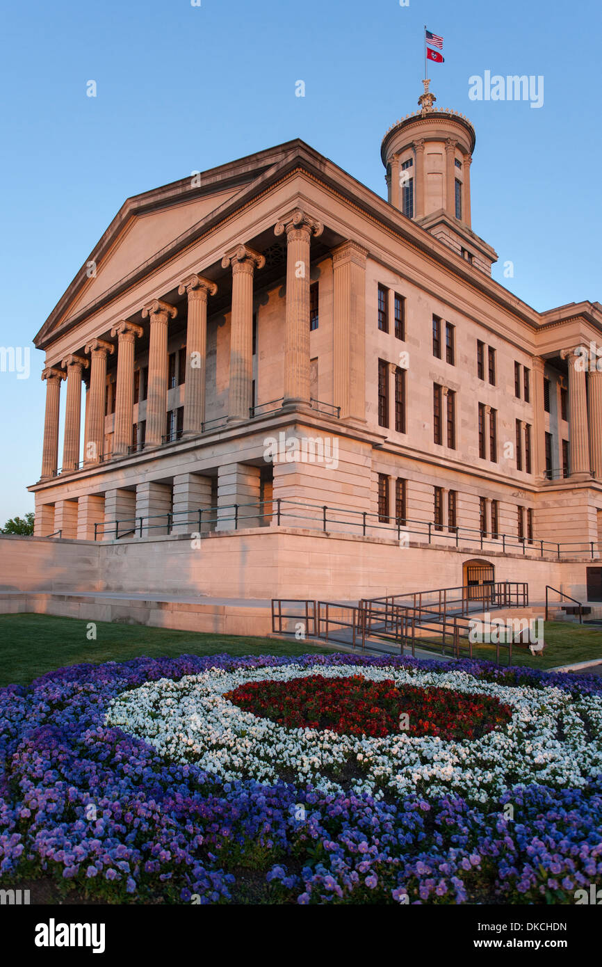 Tennessee Capital Building in Nashville, TN. Designed by William Strickland, noted Philadelphia architect. Stock Photo