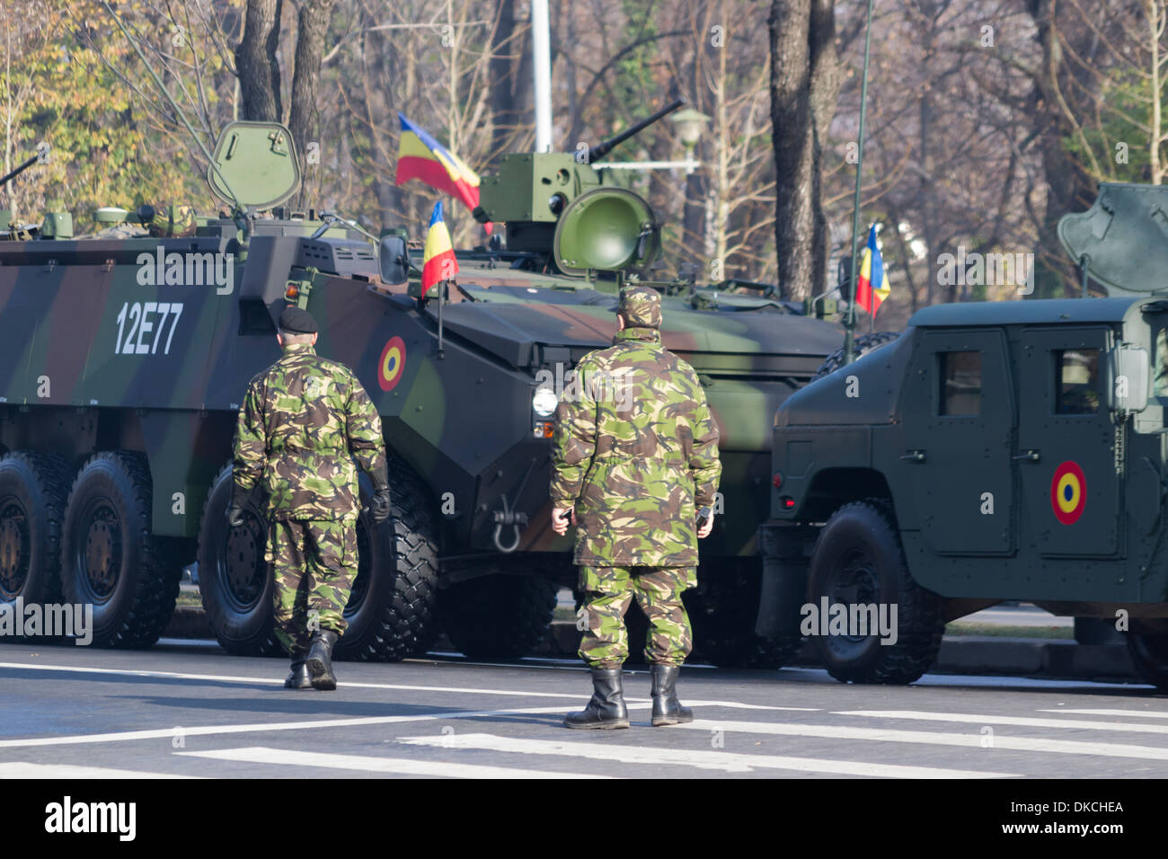 Romanian army armored vehicles - December 1st, Parade on Romania's National Day Stock Photo
