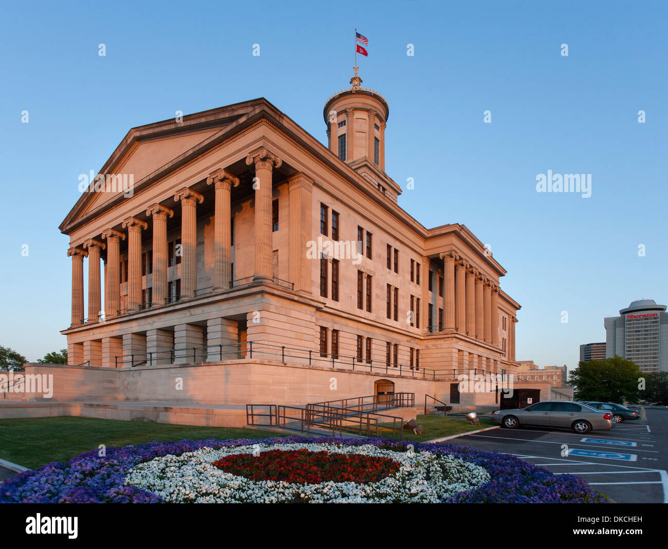 Tennessee Capital Building in Nashville, TN. Designed by William Strickland, noted Philadelphia architect. Stock Photo