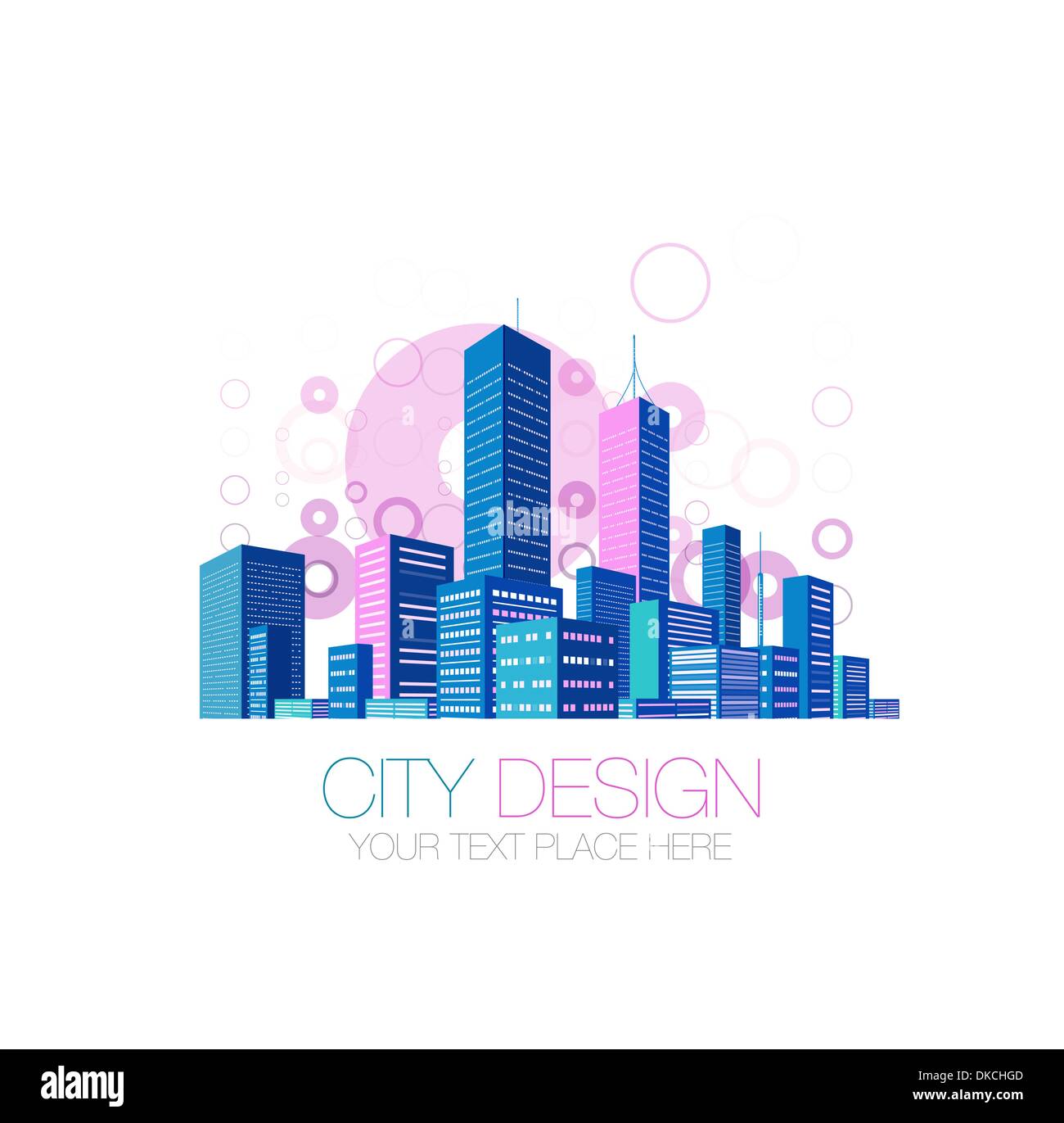 Abstract city skyscrapers vector background Stock Vector