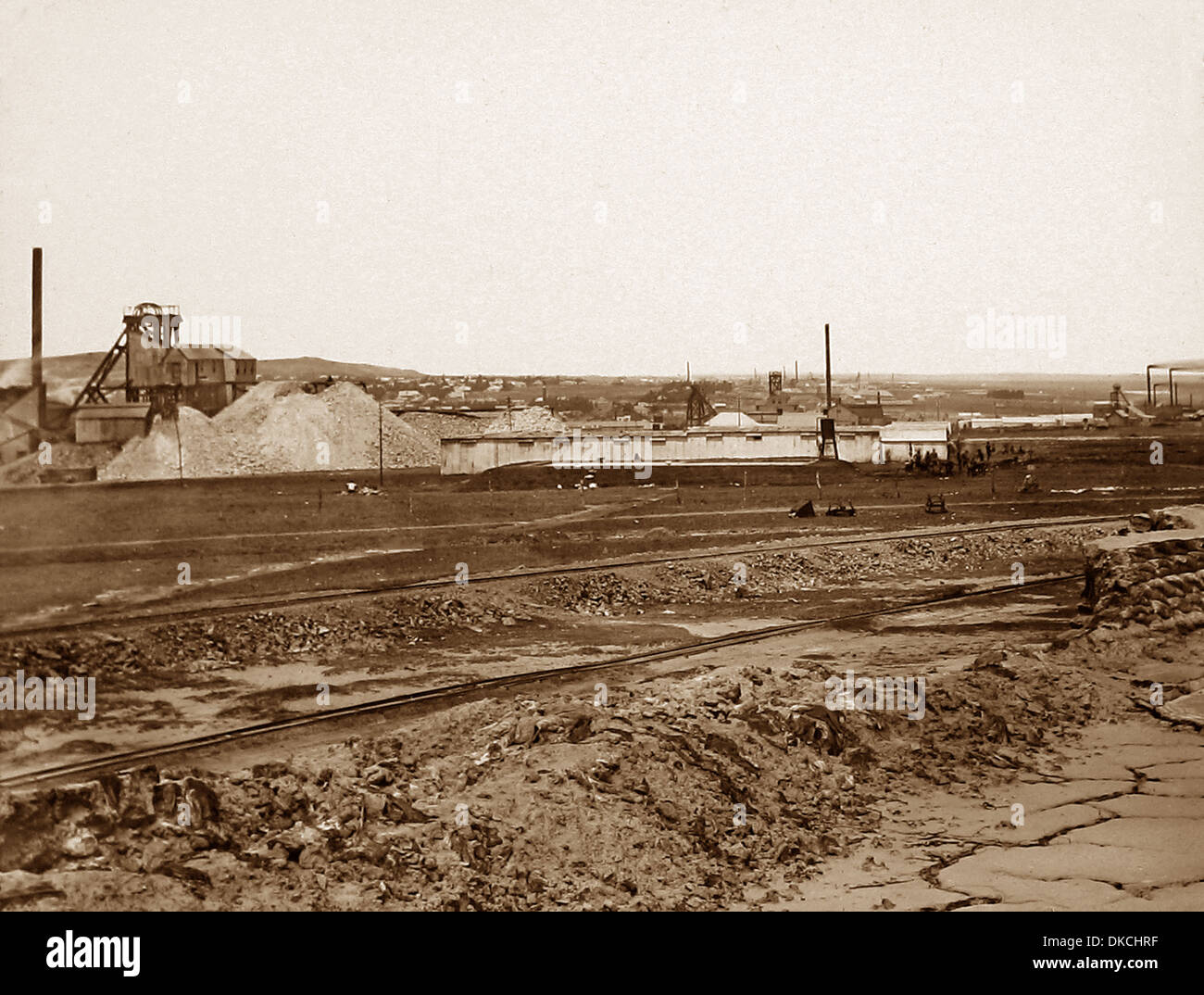 Africa Johannesburg Gold Mine on Line of Reef pre-1900 Stock Photo