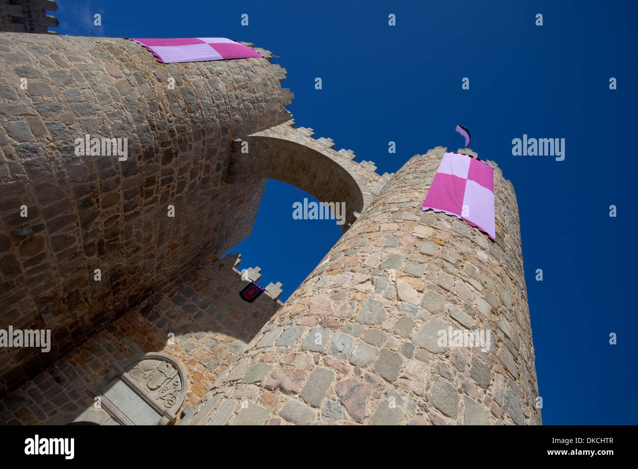 Wonderful medieval outer wall that protects and surrounds the city of Avila Stock Photo