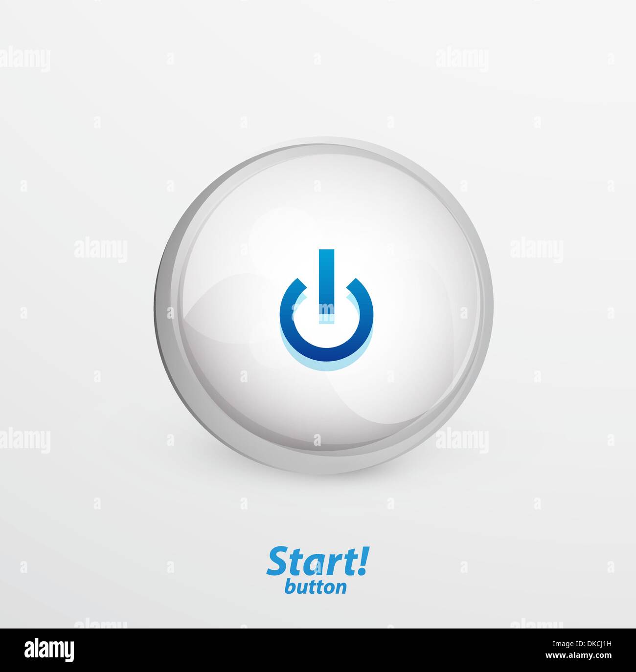 Glossy Power | start button. Vector icon Stock Vector