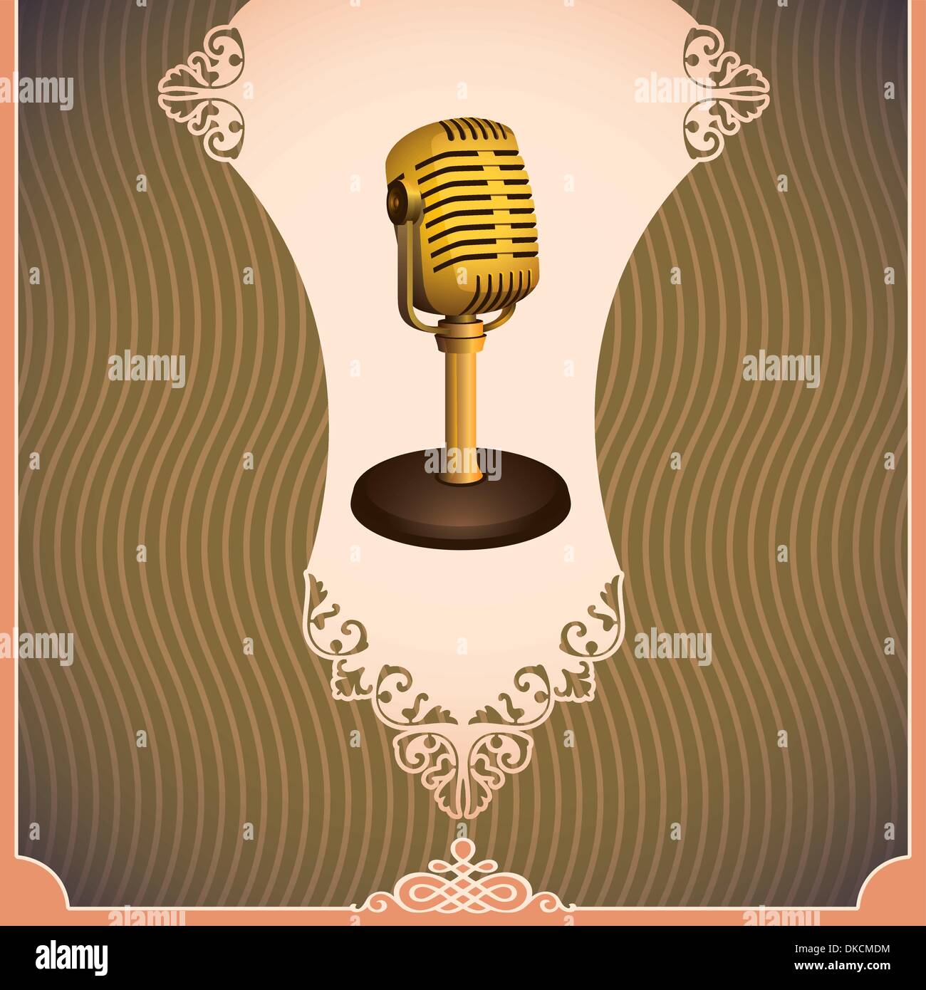 Vintage illustration with microphone Stock Vector Image & Art - Alamy