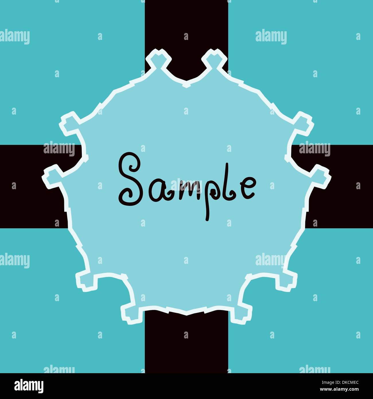Azure or blue Vector ornate frame with sample text. Perfect as ...