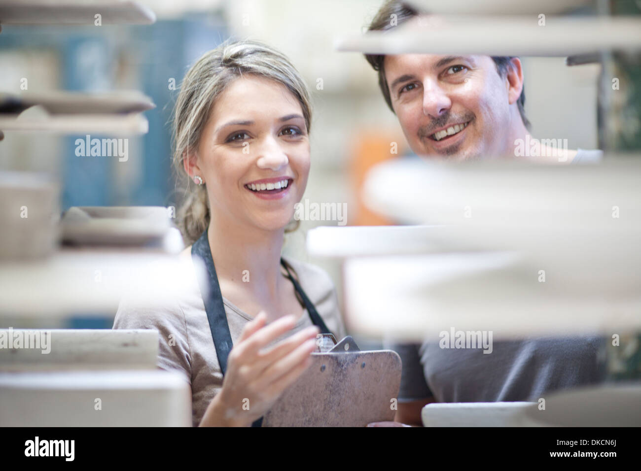 Potters at crockery factory Stock Photo