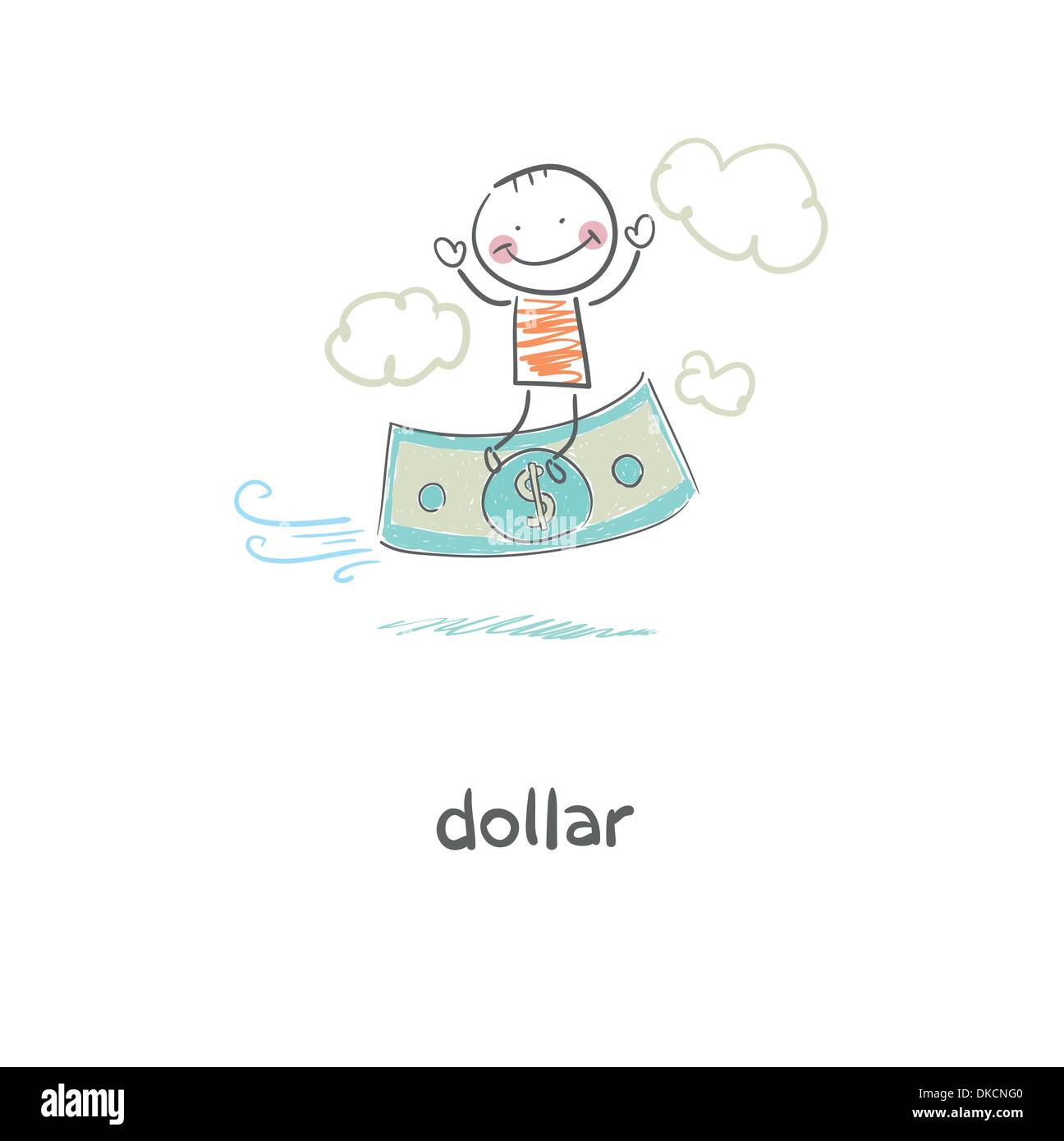 Man and money. Illustration. Stock Vector
