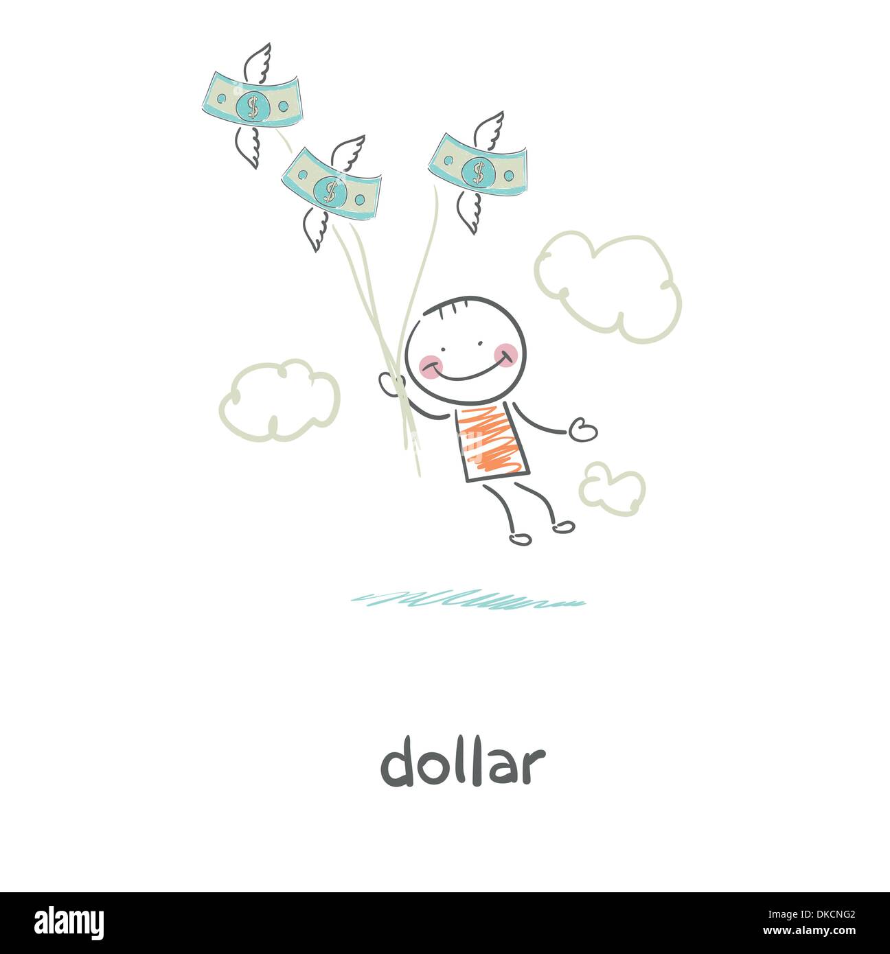 People and money. Illustration. Stock Vector