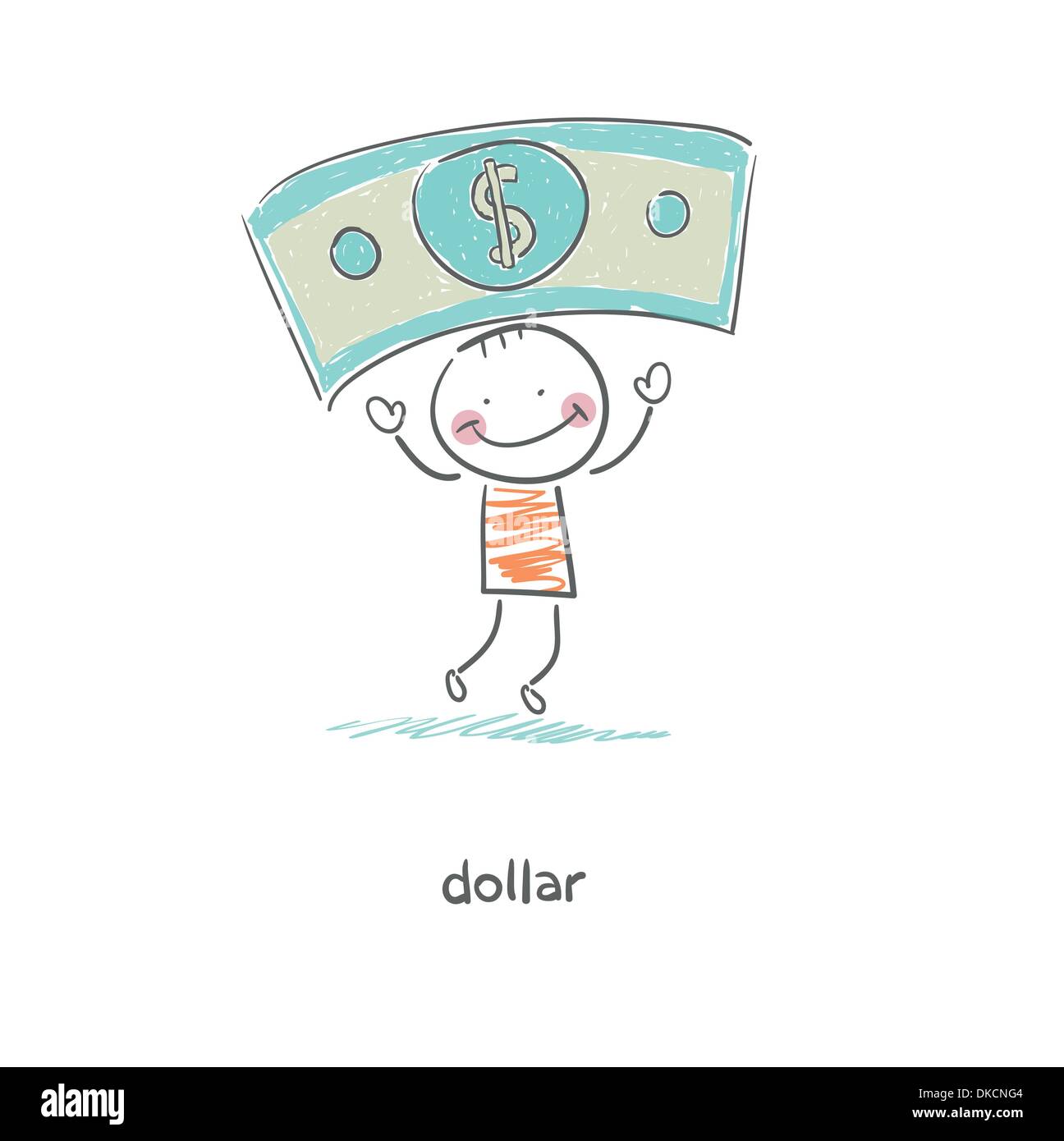 Man and money. Illustration. Stock Vector