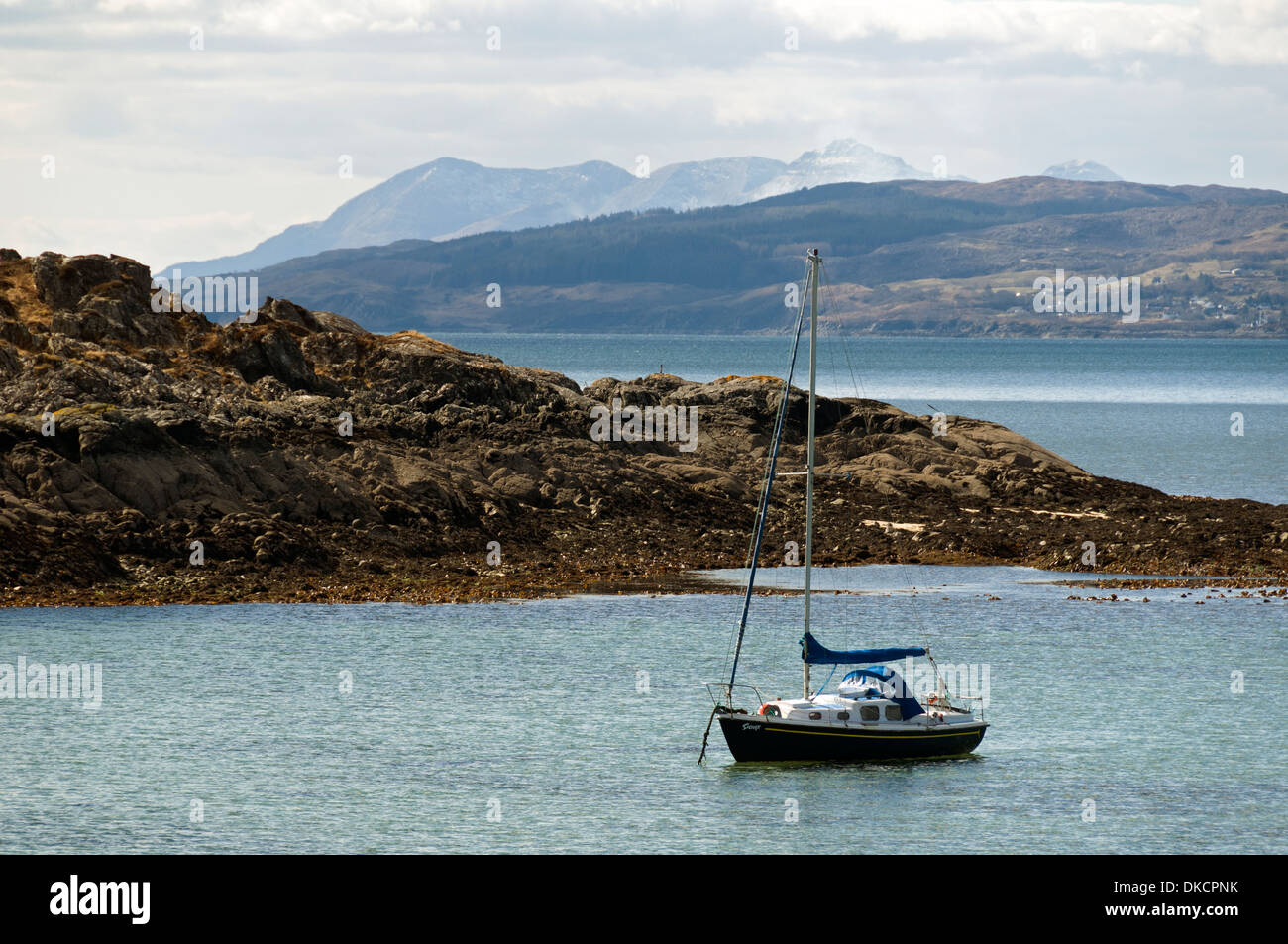 The Isle of Rum over the Sound of Sleat from Airor on the Knoydart