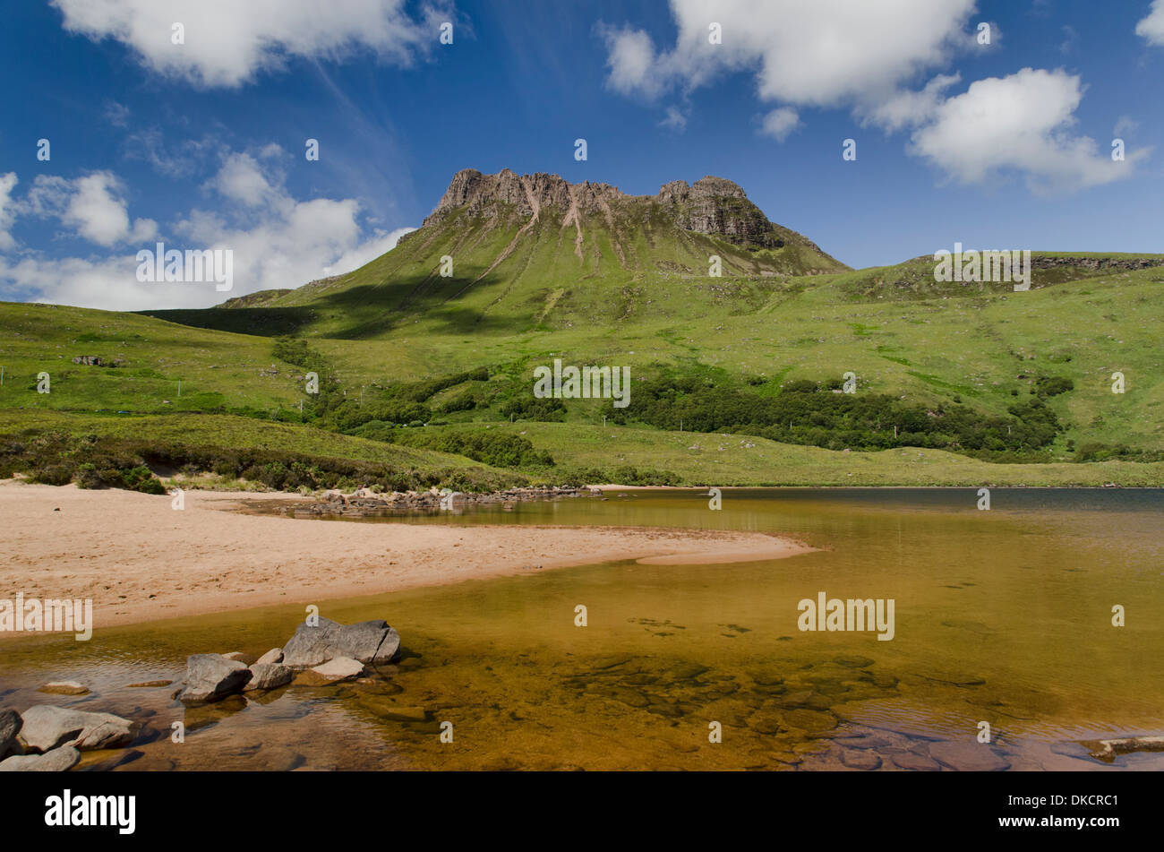 The mountain Stac Pollaidh in Sutherland, in the Scottish Highlands Stock Photo