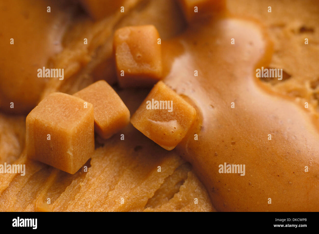 Sticky Toffee and fudge Cake Topping Stock Photo Alamy