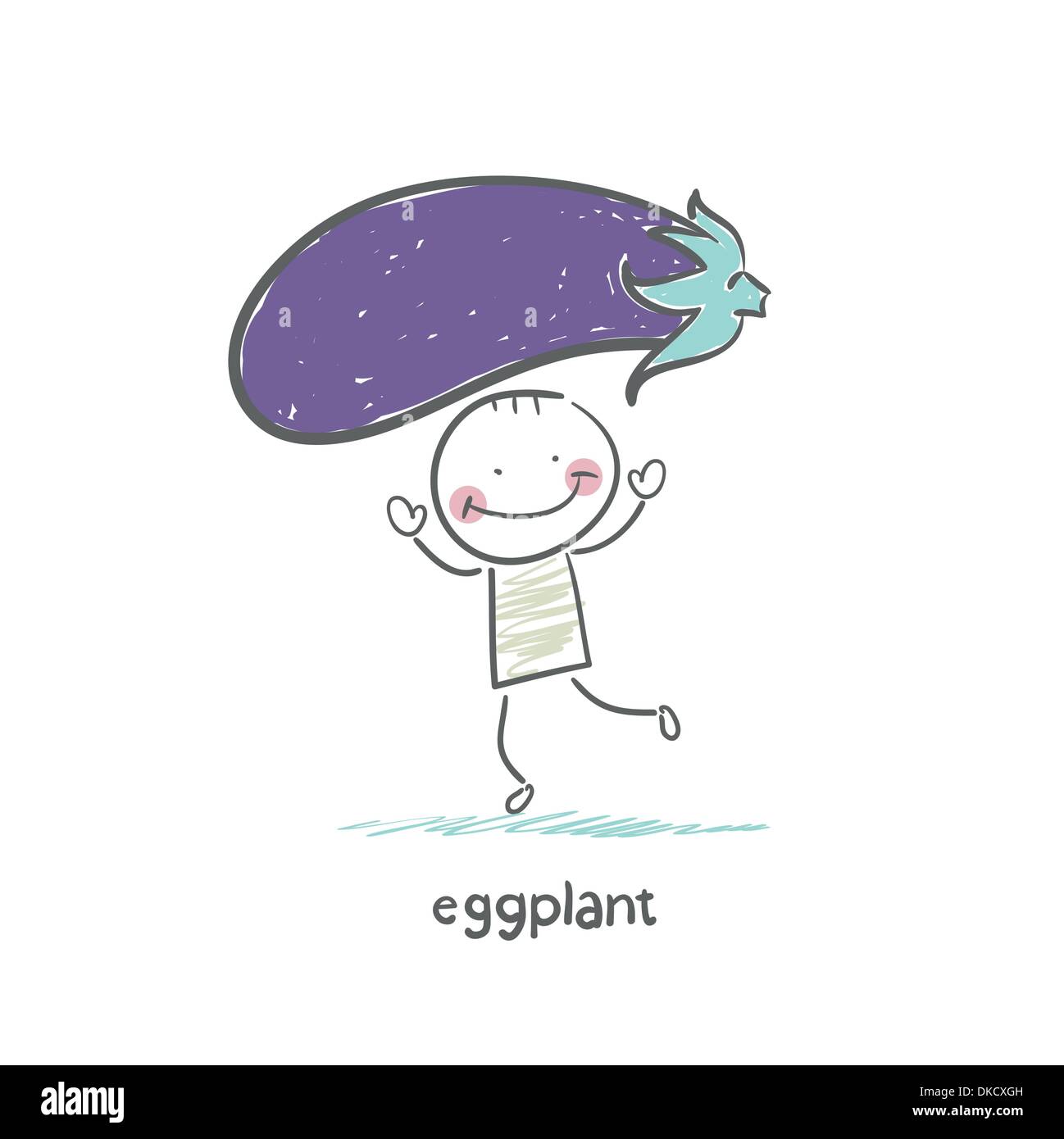 Eggplant and people Stock Vector