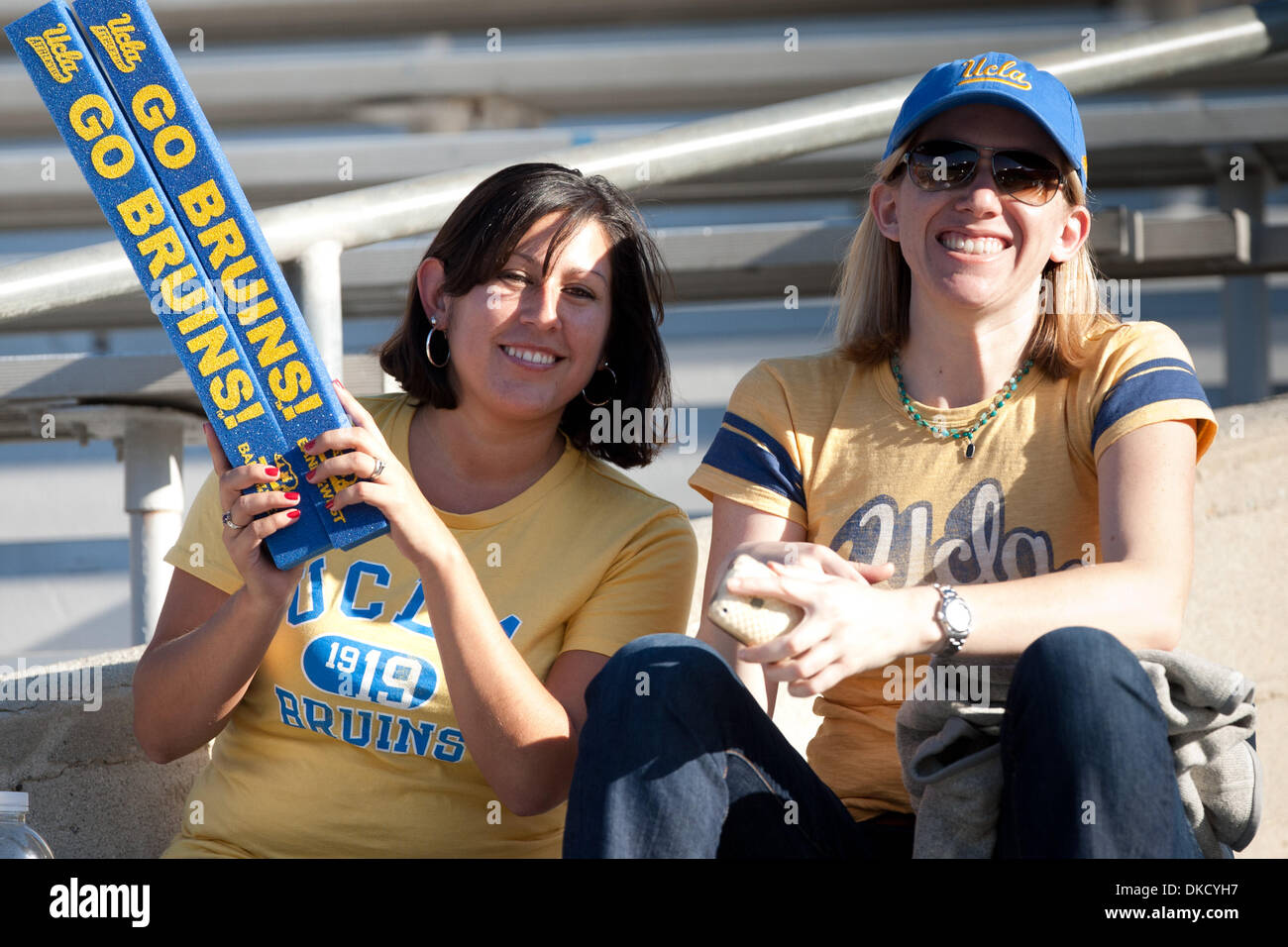 Oct. 29, 2011 - Pasadena, California, U.S - UCLA fans prior to the start of the NCAA Football game between the California Golden Bears and the UCLA Bruins at the Rose Bowl. (Credit Image: © Brandon Parry/Southcreek/ZUMAPRESS.com) Stock Photo