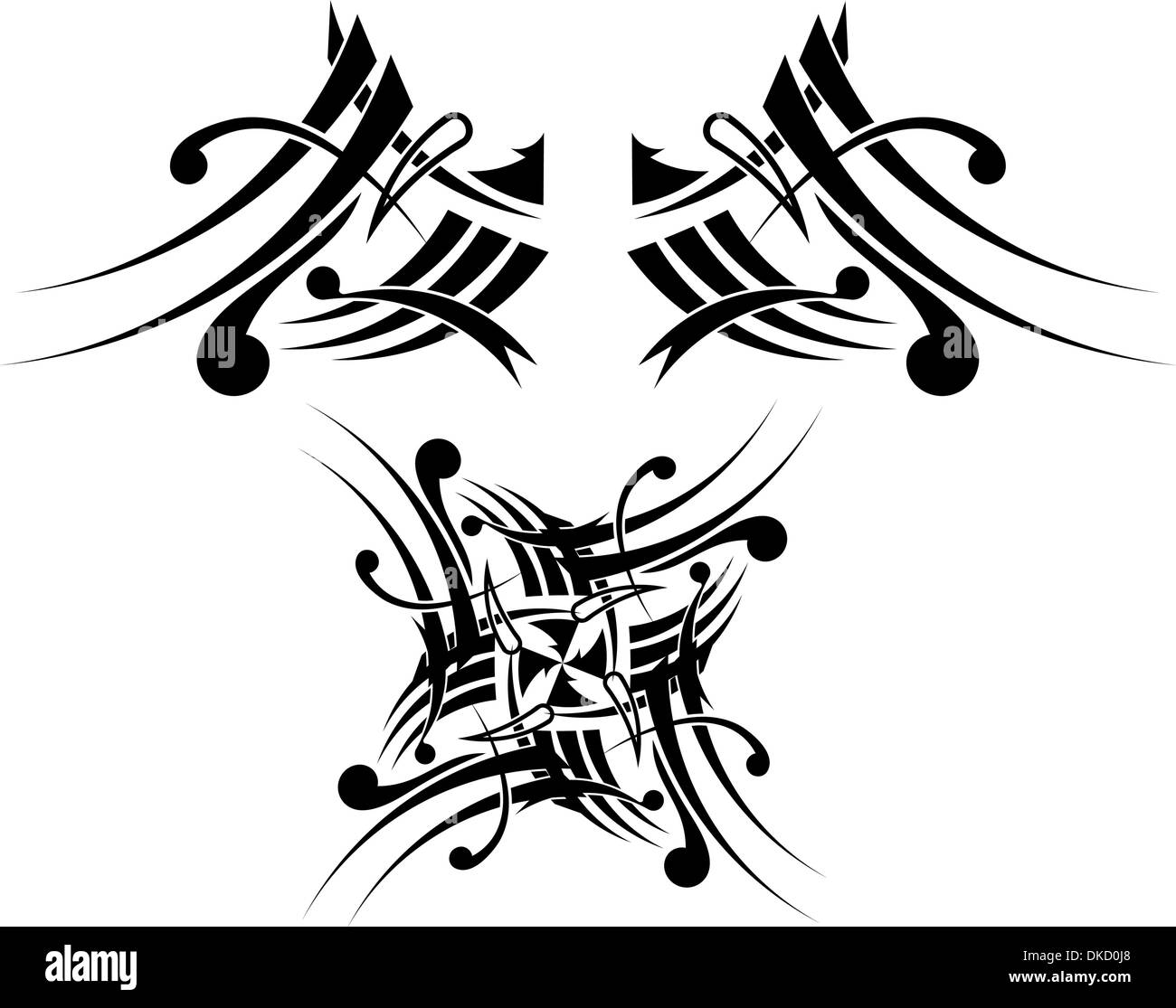 Black-white Tribal Tattoo Design Stock Vector