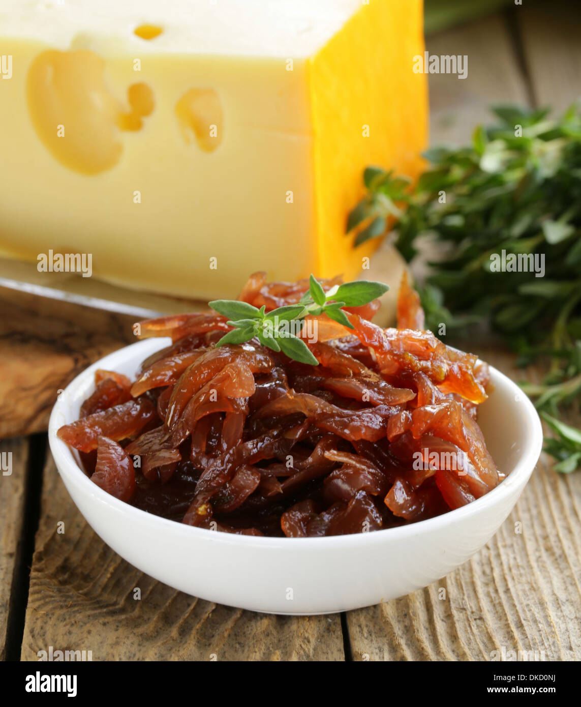 red onion marmalade with thyme French cuisine Stock Photo Alamy