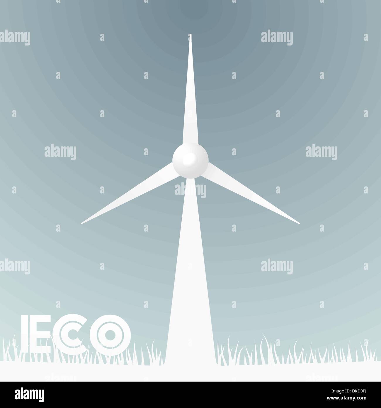 Abstract background with grass and windmill Stock Vector