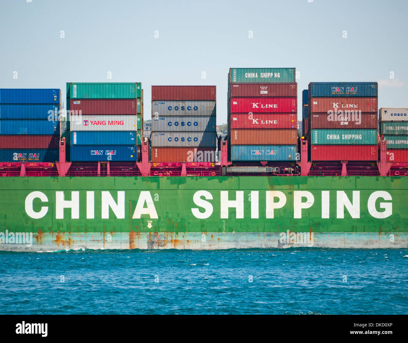 A container ship from China transporting cargo Stock Photo