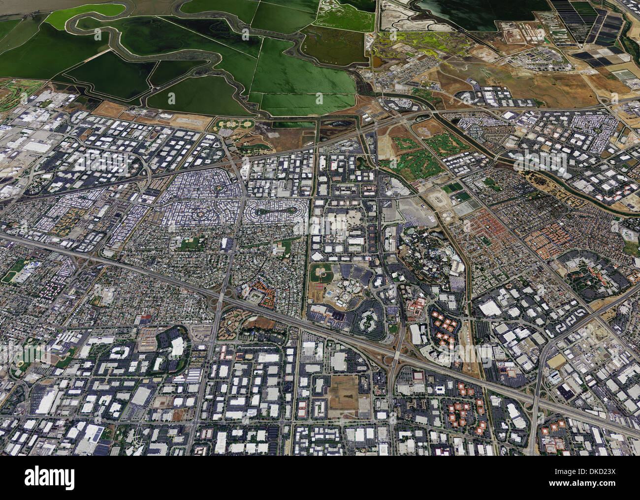 aerial photograph Silicon Valley, Santa Clara County, California Stock Photo