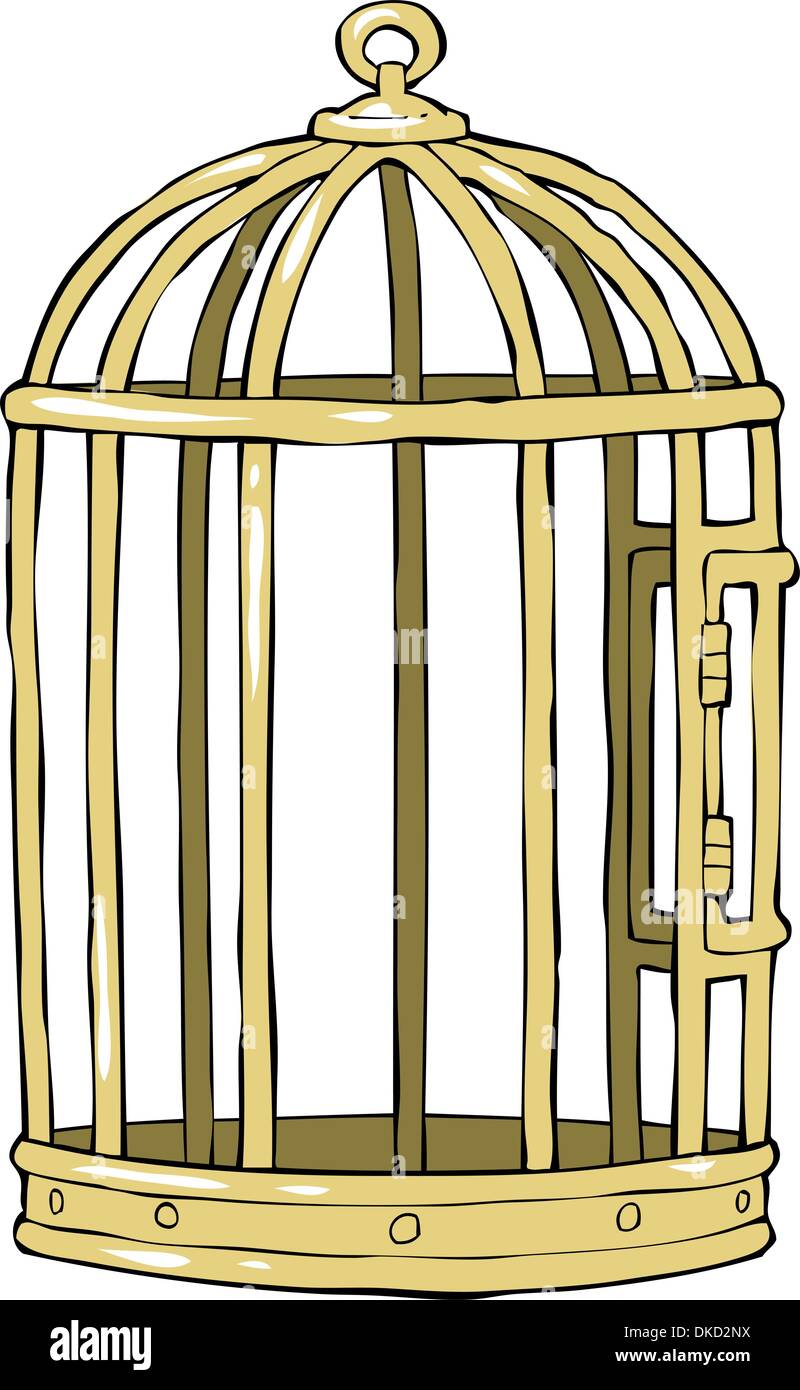 Bird cage on a white background vector illustration Stock Vector Image