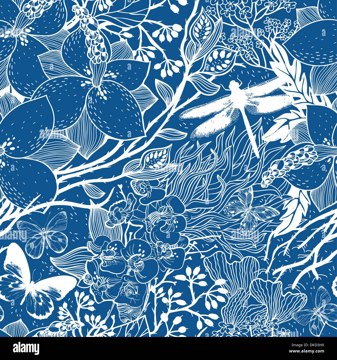 vector floral seamless pattern Stock Vector Image & Art - Alamy