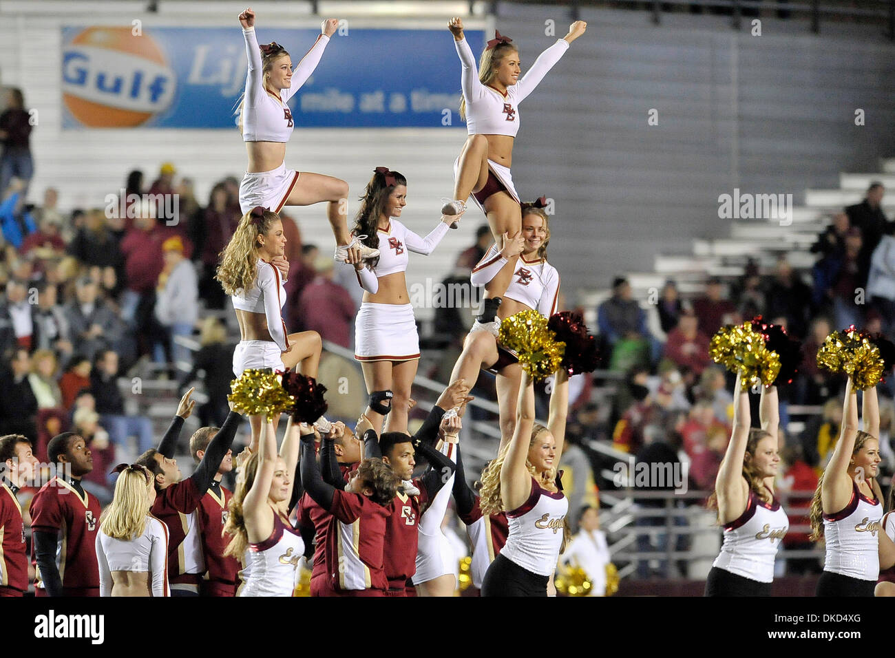 Nov. 3, 2011 - Boston, Massachusetts, U.S - Boston College Cheerleaders. Florida State Beats BC Eagles 38-7. (Credit Image: © Jim Melito/Southcreek/ZUMAPRESS.com) Stock Photo