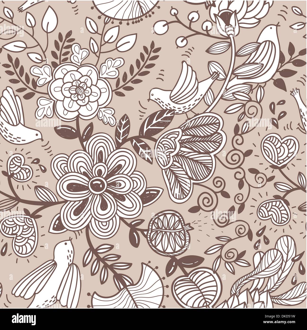 vector floral seamless pattern Stock Vector Image & Art - Alamy