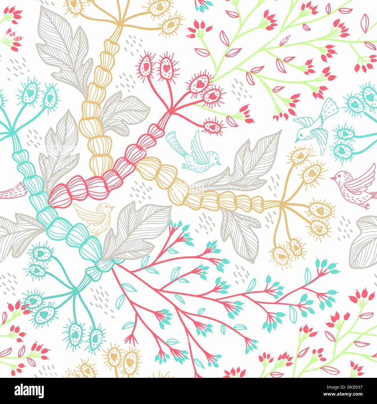 vector floral seamless pattern Stock Vector Image & Art - Alamy